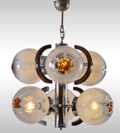 Original Mazzega Murano 1960s Futuristic Chandelier Mid-Century Modern