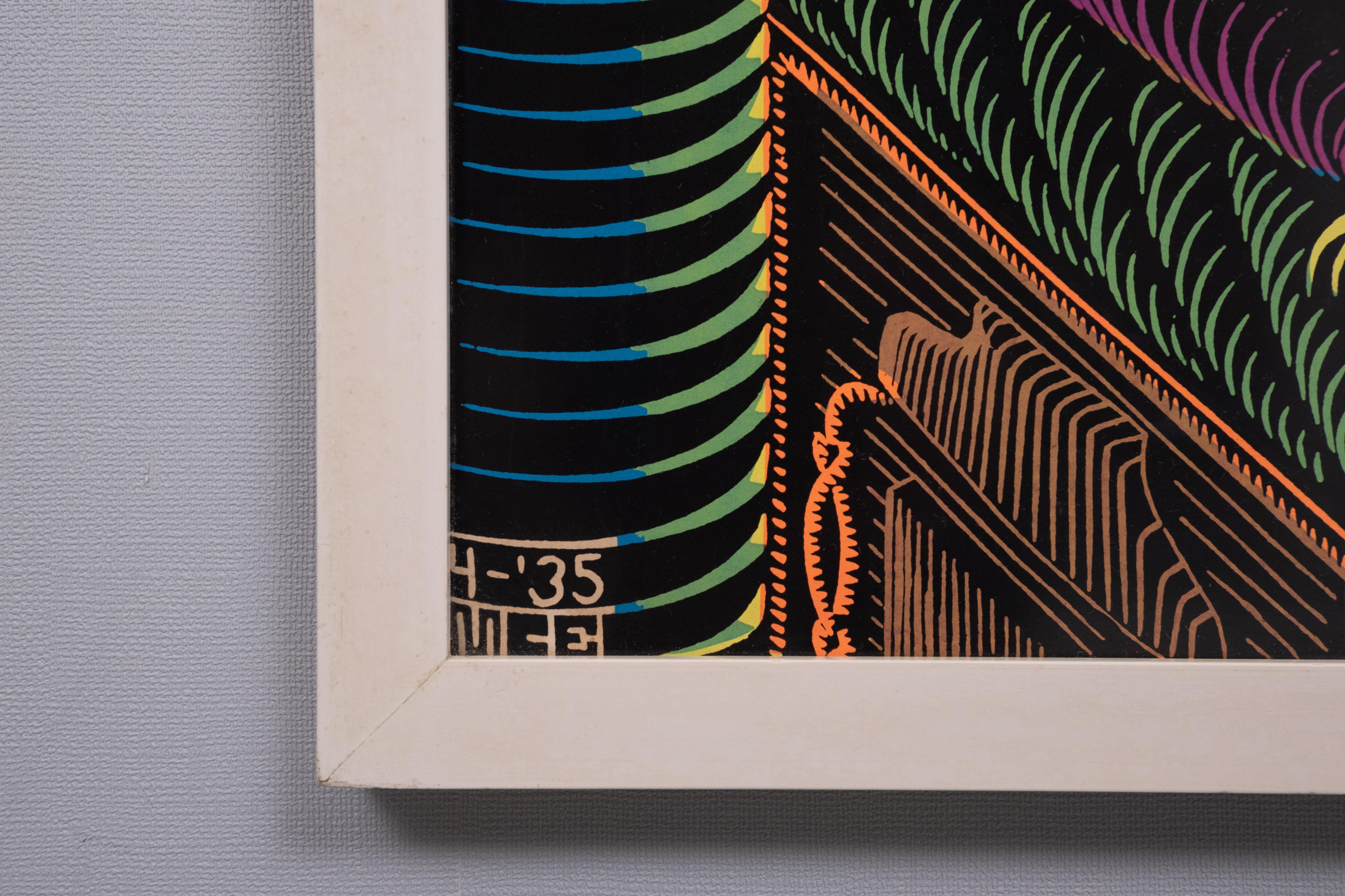 Néerlandais A&M. A.I.C. Esher  Affiche Black Light « Dream »  1960s en vente