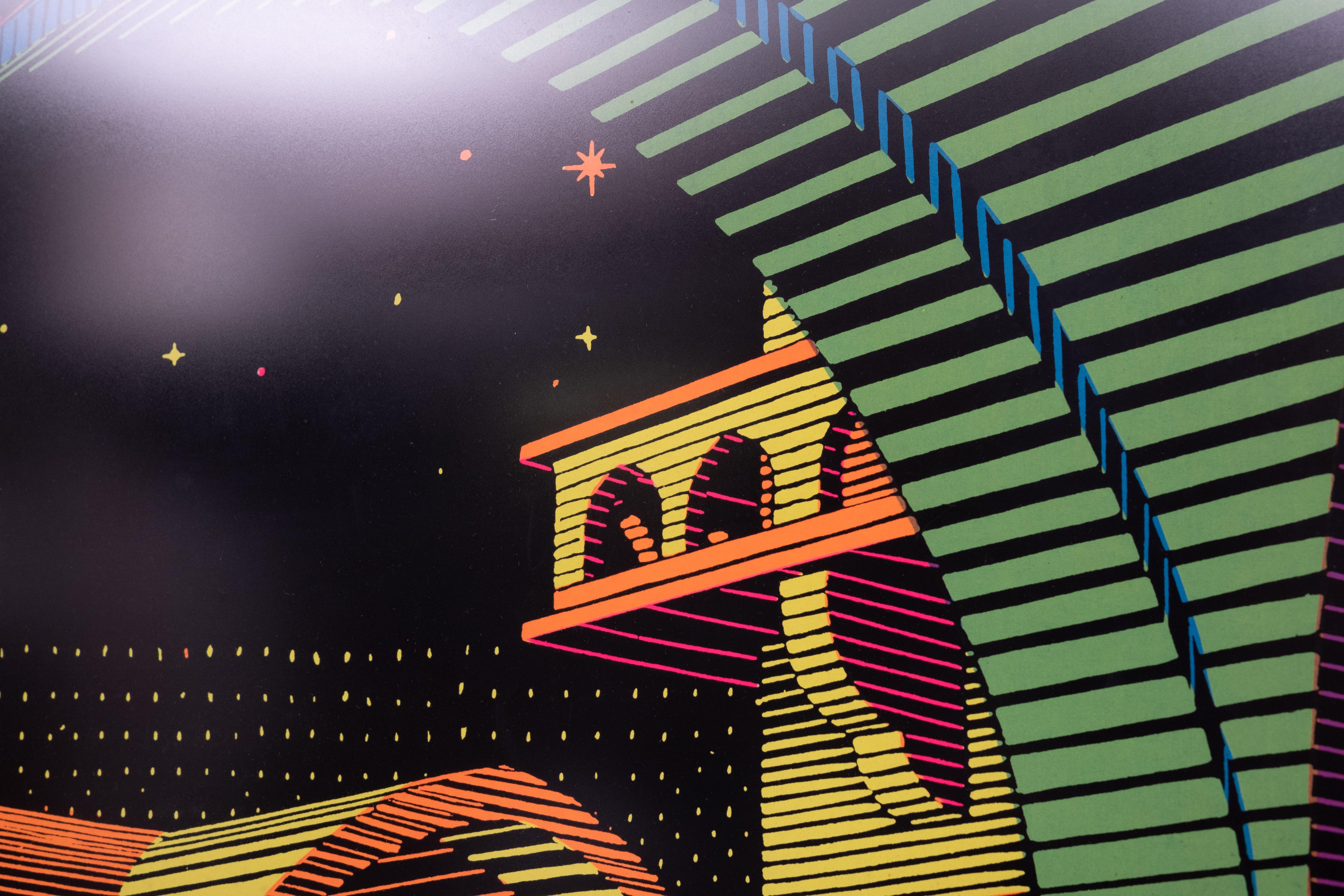 Papier A&M. A.I.C. Esher  Affiche Black Light « Dream »  1960s en vente