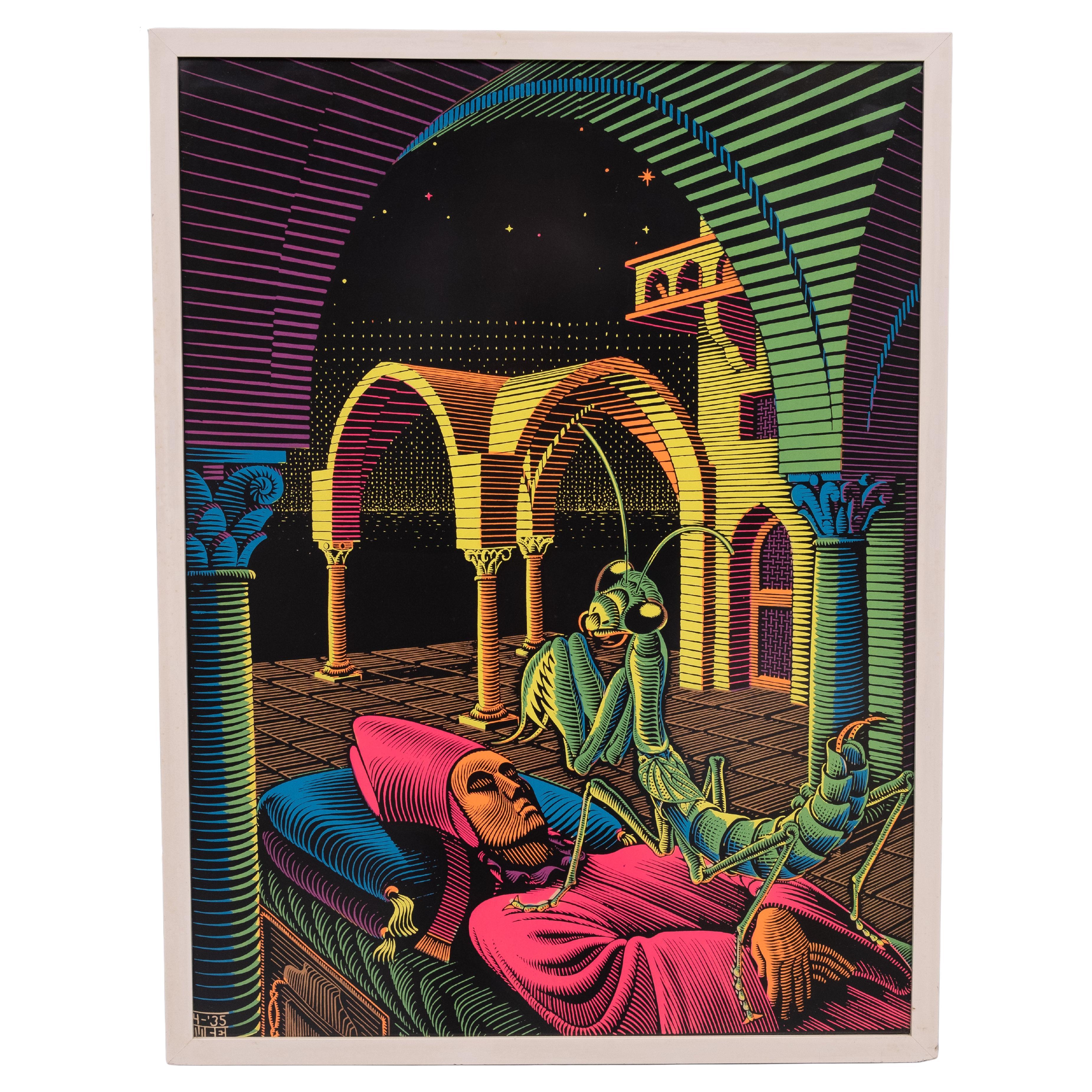 A&M. A.I.C. Esher  Affiche Black Light « Dream »  1960s en vente