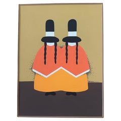 Original MCM Acrylic on Board SW Painting "Indian Women" by Maurice Potier