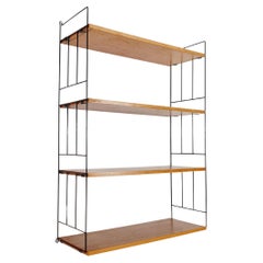 Original MCM Ash shelving system - consists of Black lacquered metal ladders