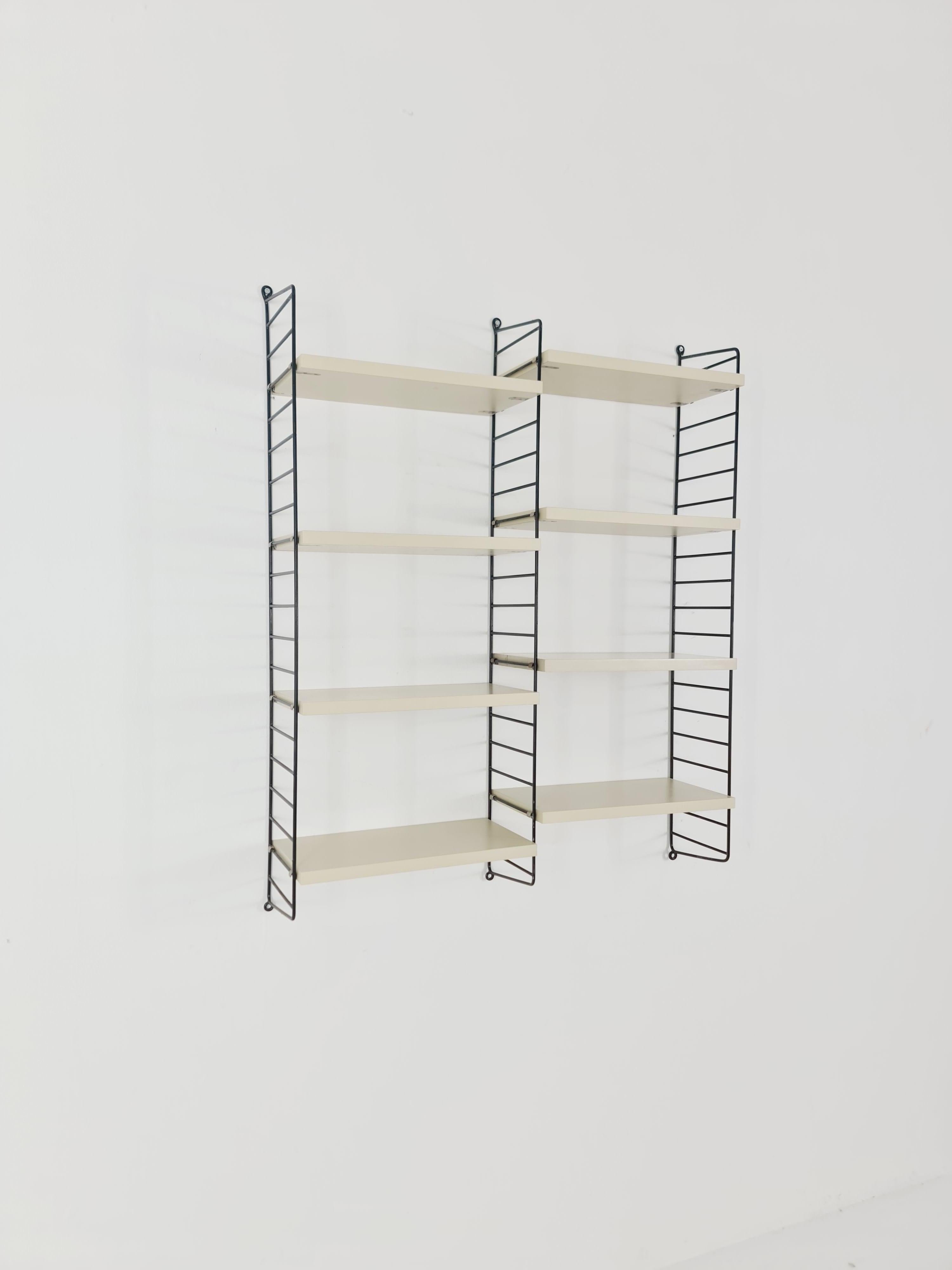 Originales MCM-Holzregalsystem, aus Schnur, Stockholm 1960er Jahre, von string (Mitte des 20. Jahrhunderts) im Angebot