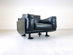 Original Meritalia armchair Afra & Tobia Scarpa leather black 1980s