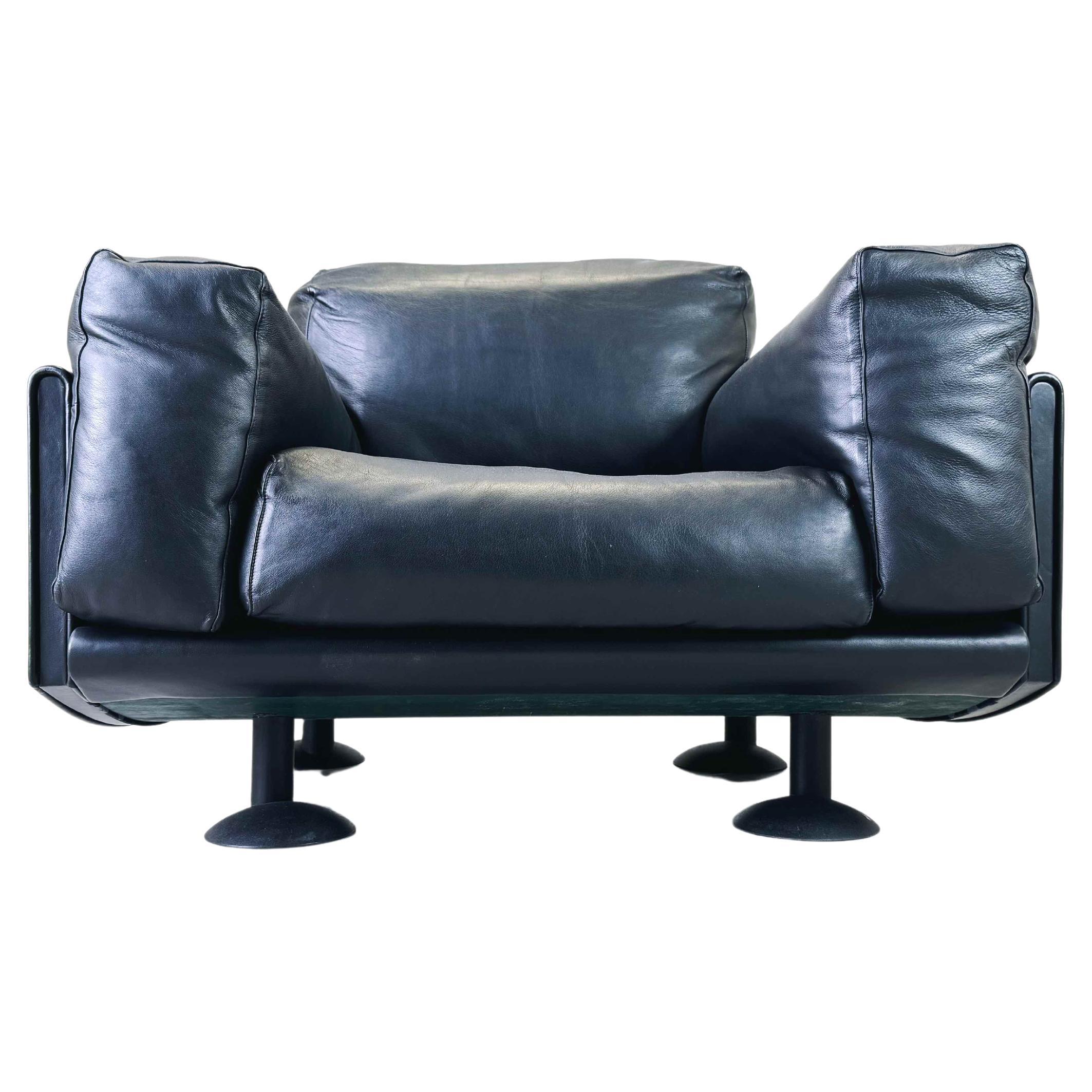 Original Meritalia armchair Afra & Tobia Scarpa leather black 1980s