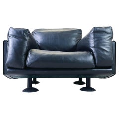 Original Meritalia armchair Afra & Tobia Scarpa leather black 1980s