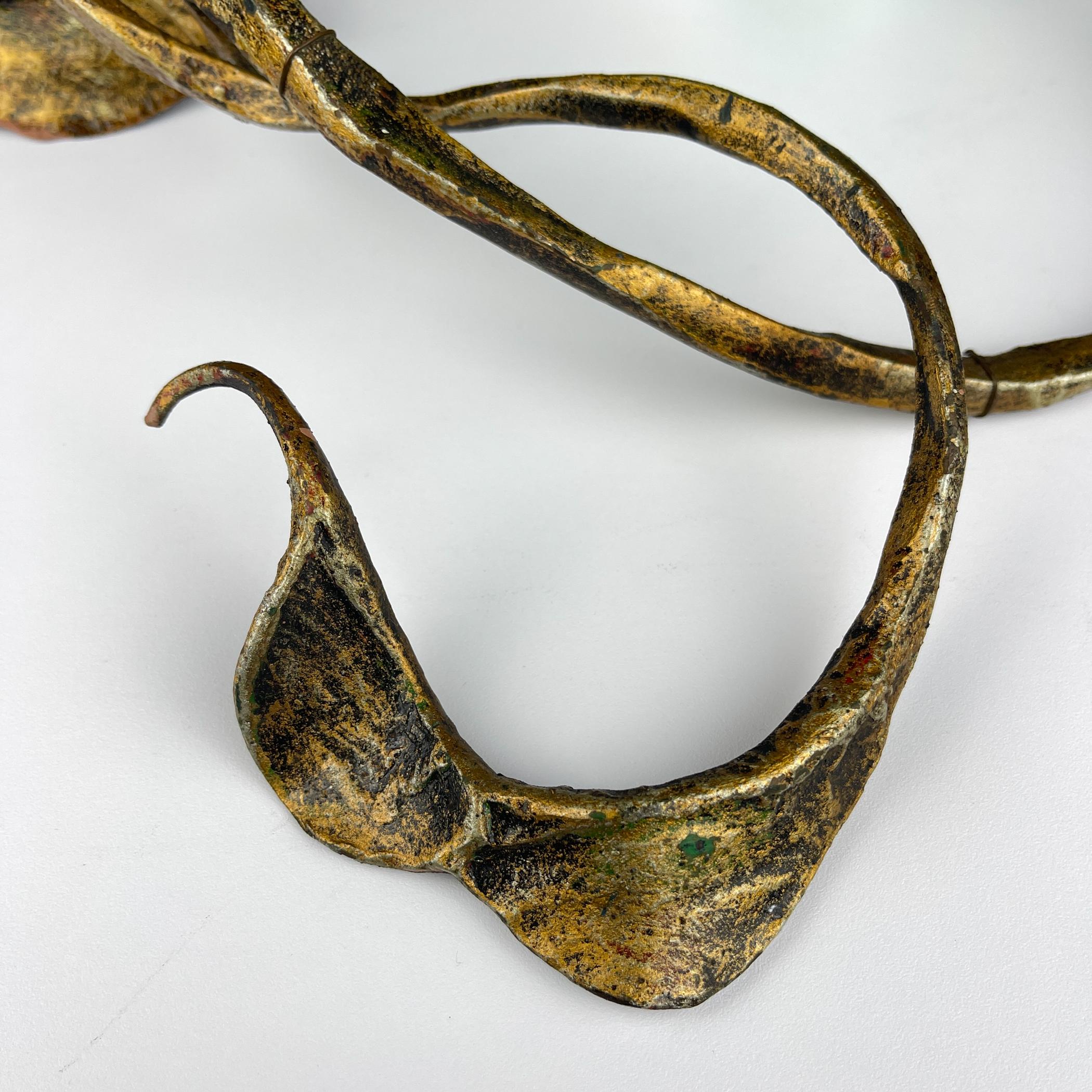 Original brutalistische Wandleuchte aus Metall von Salvino Marsura, Italien 1960er Jahre im Angebot 4