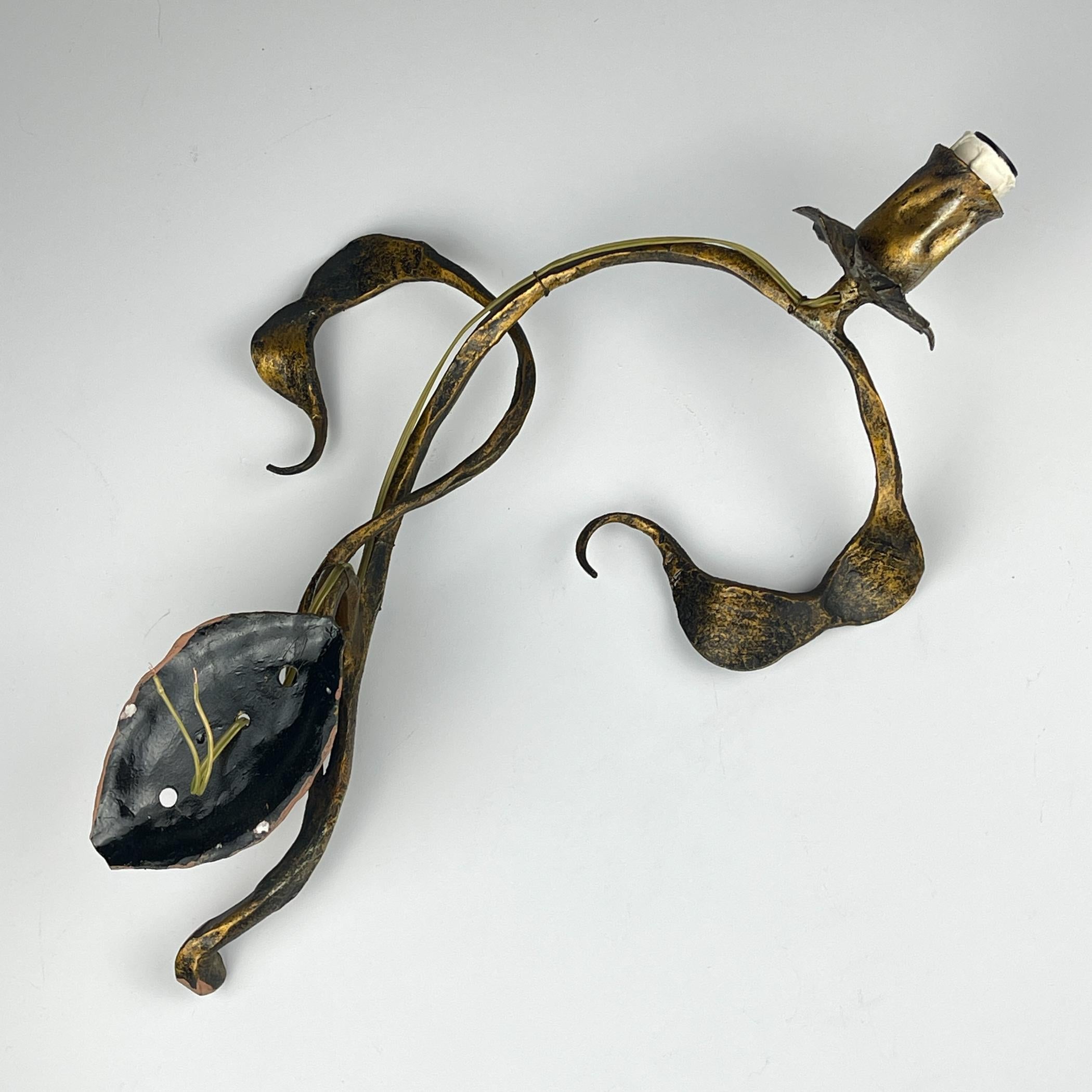 Original brutalistische Wandleuchte aus Metall von Salvino Marsura, Italien 1960er Jahre im Angebot 9