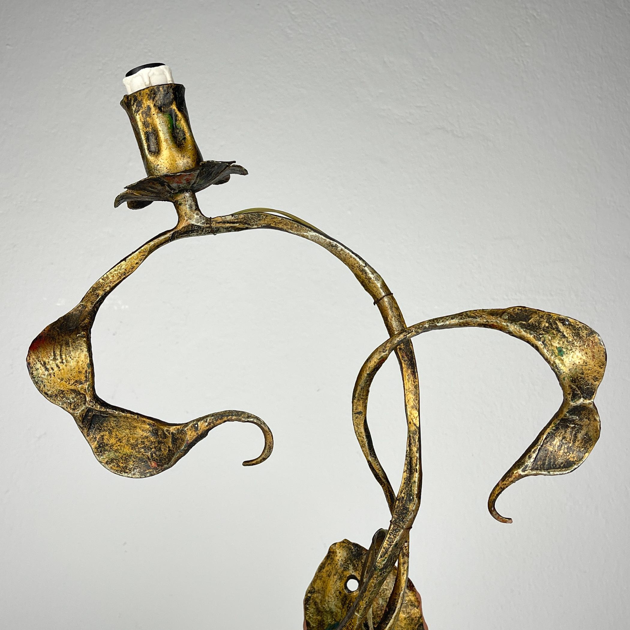 Original brutalistische Wandleuchte aus Metall von Salvino Marsura, Italien 1960er Jahre (Eisen) im Angebot