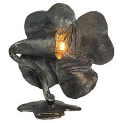 Original metal Brutalist wall lamp by Salvino Marsura, Italy 1960s