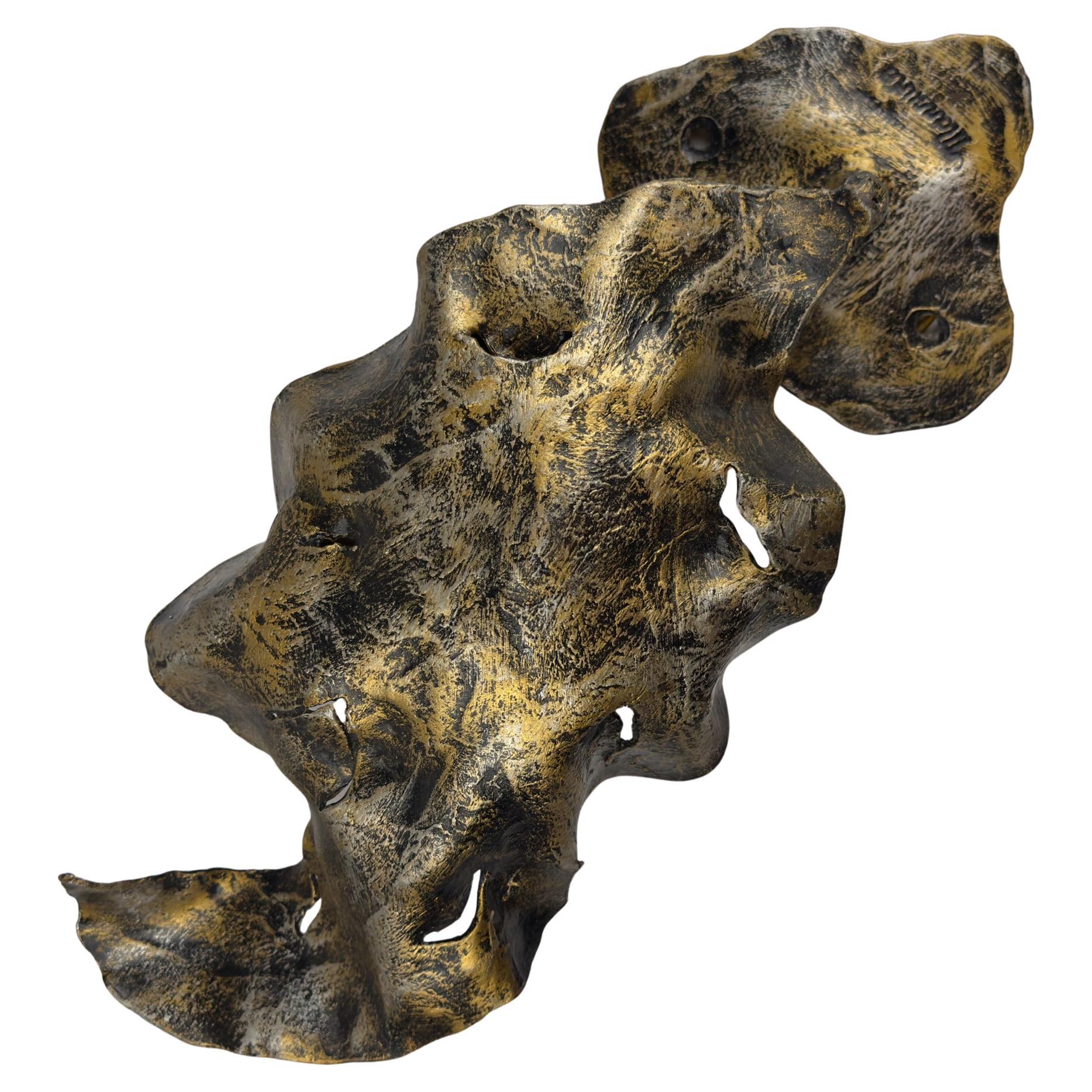 Original aplique Brutalista de metal de Salvino Marsura, Italia Años 1970