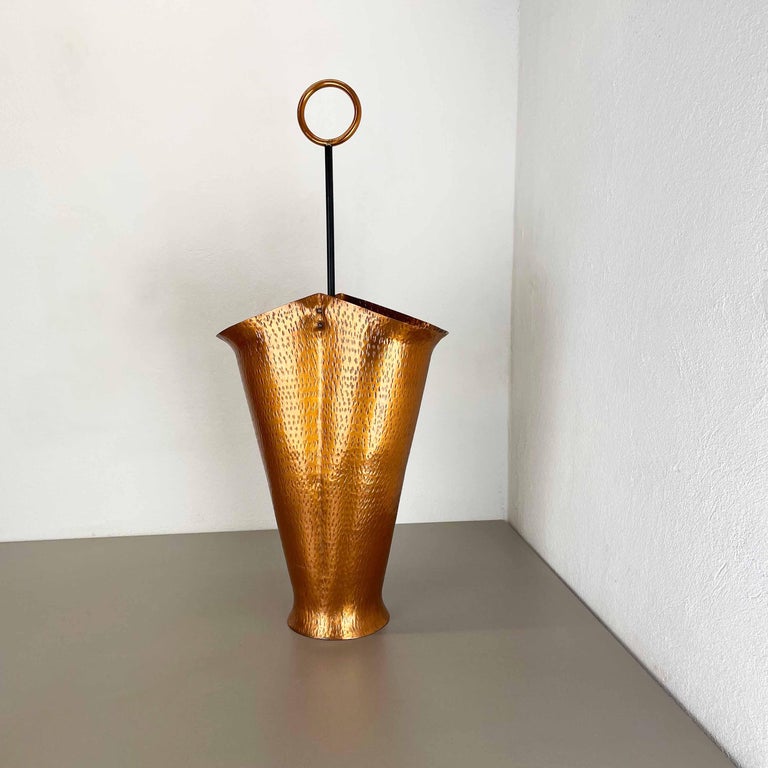 Original Metal Copper Brutalist Hollywood Regency Umbrella Stand ...