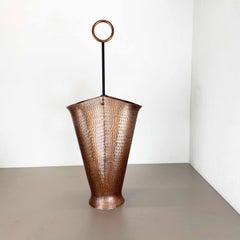 Original Metal Copper Brutalist Hollywood Regency Umbrella Stand Germany, 1970s