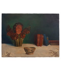 Vintage Original Mexican Oil on Canvas by Ismael Rivera