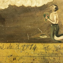 Original Mexican Retablo "Exvotos"  Oil on Tin