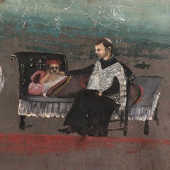 Original Mexican Retablo "Exvotos" Oil on Tin