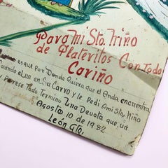 Original Mexican Retablo "Exvotos" Oil on Tin