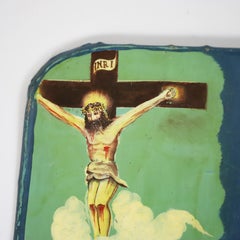 Original Mexican Retablo "Exvotos" Oil on Tin