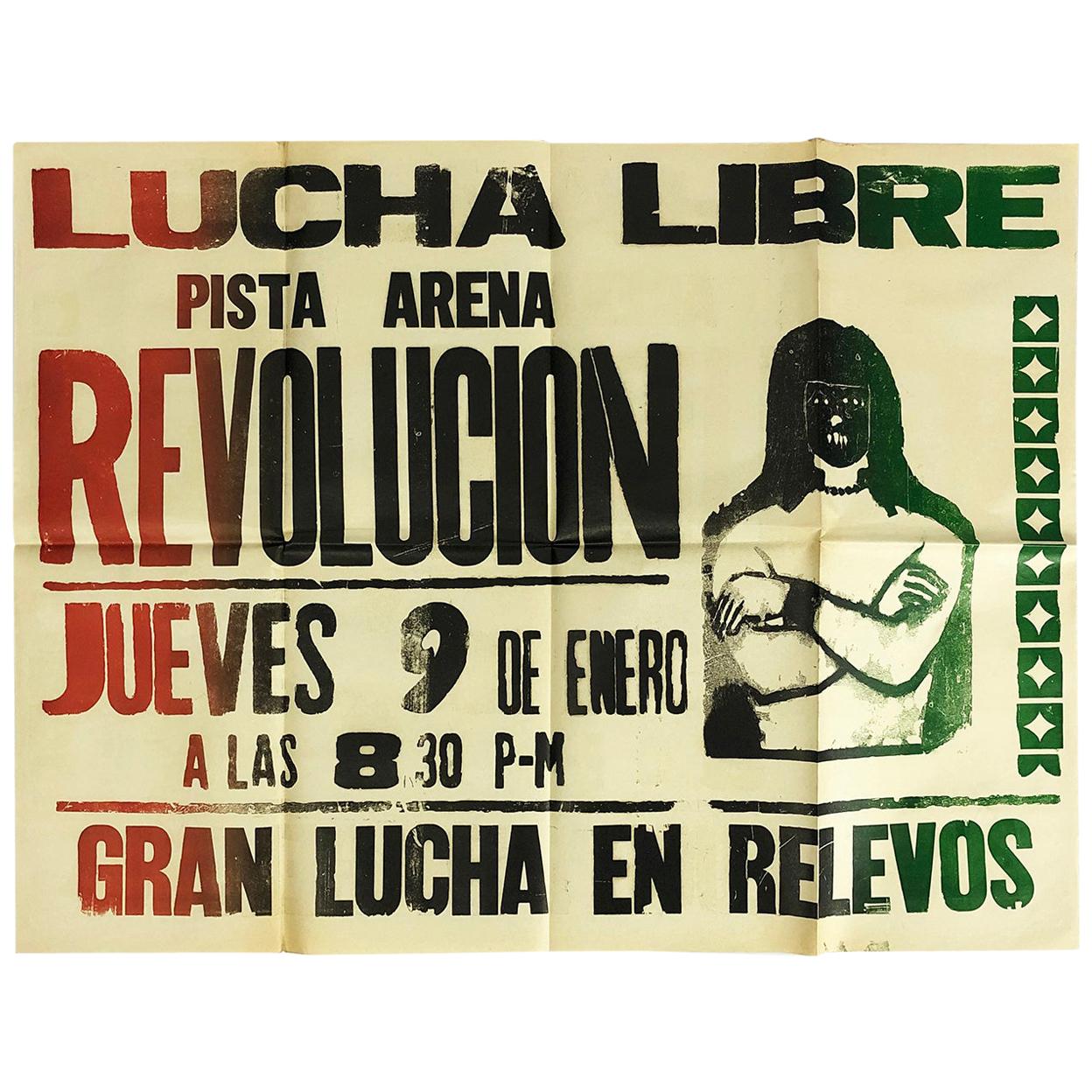 Original Mexican Wrestling Poster ‘Arena Revolución’