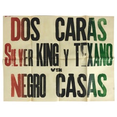 Vintage Original Mexican Wrestling Poster "Dos Caras"