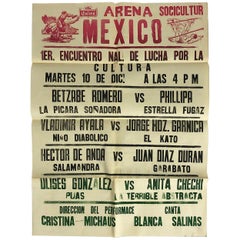 Retro Original Mexican Wrestling Poster