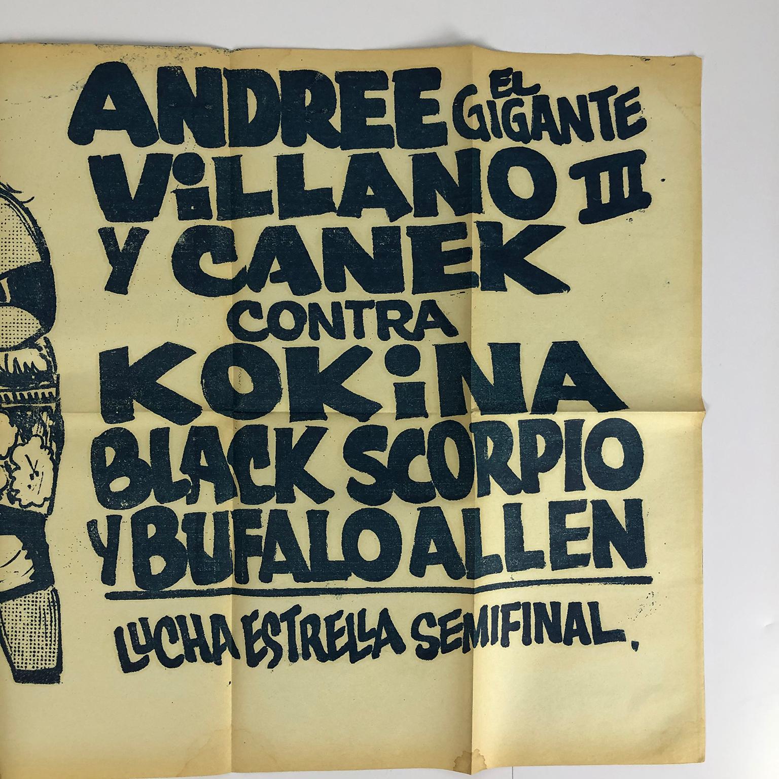 Folk Art Original Mexican Wrestling Poster 