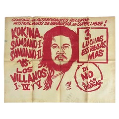Vintage Original Mexican Wrestling Poster "Kokina"