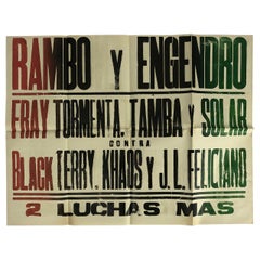 Vintage Original Mexican Wrestling Poster "Rambo"