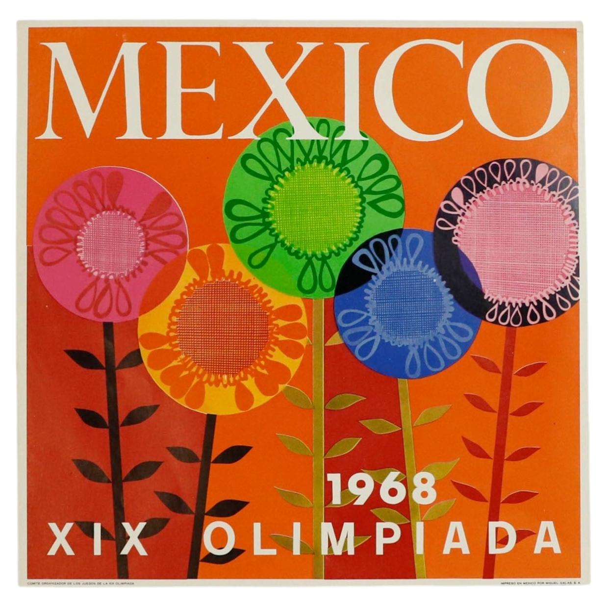 Original Mexico 68 Poster, printed by Miguel Galas S.A.