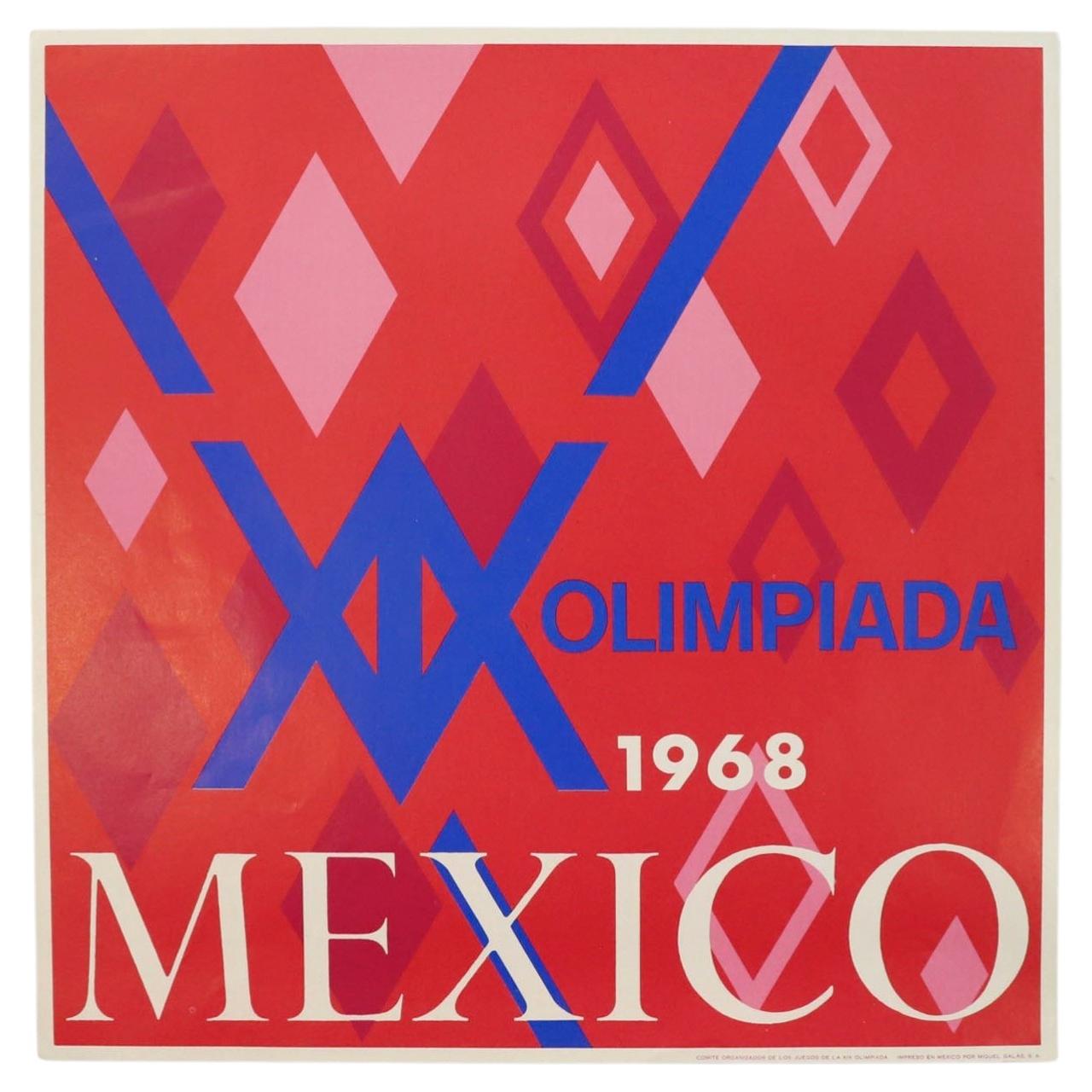 Original Mexico 68 Poster, printed by Miguel Galas S.A.