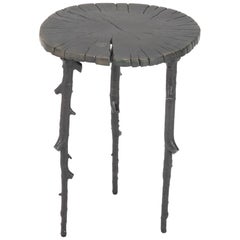 Used Original Michael Aram "Enchanted Forest" Patinated Aluminum Side Table