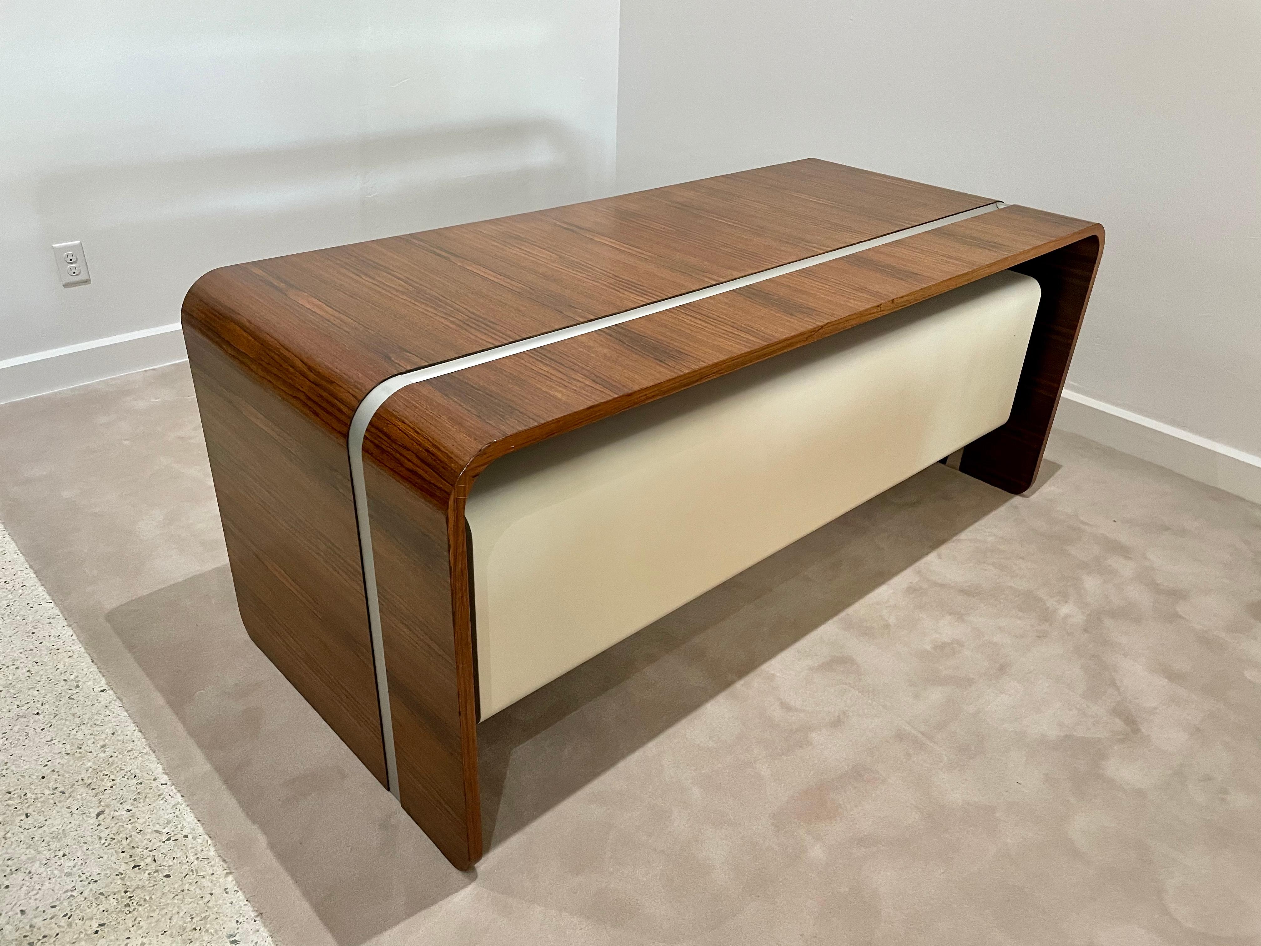 Original Michel Boyer Waterfall Desk for the Banque Rothschild, Paris In Good Condition In East Hampton, NY