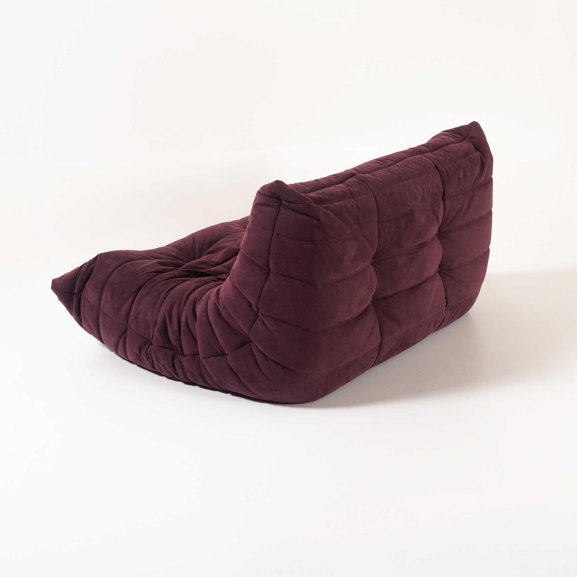 French Original Michel Ducaroys Togo Sofa 5 Pieces in Aubergine Alcantara