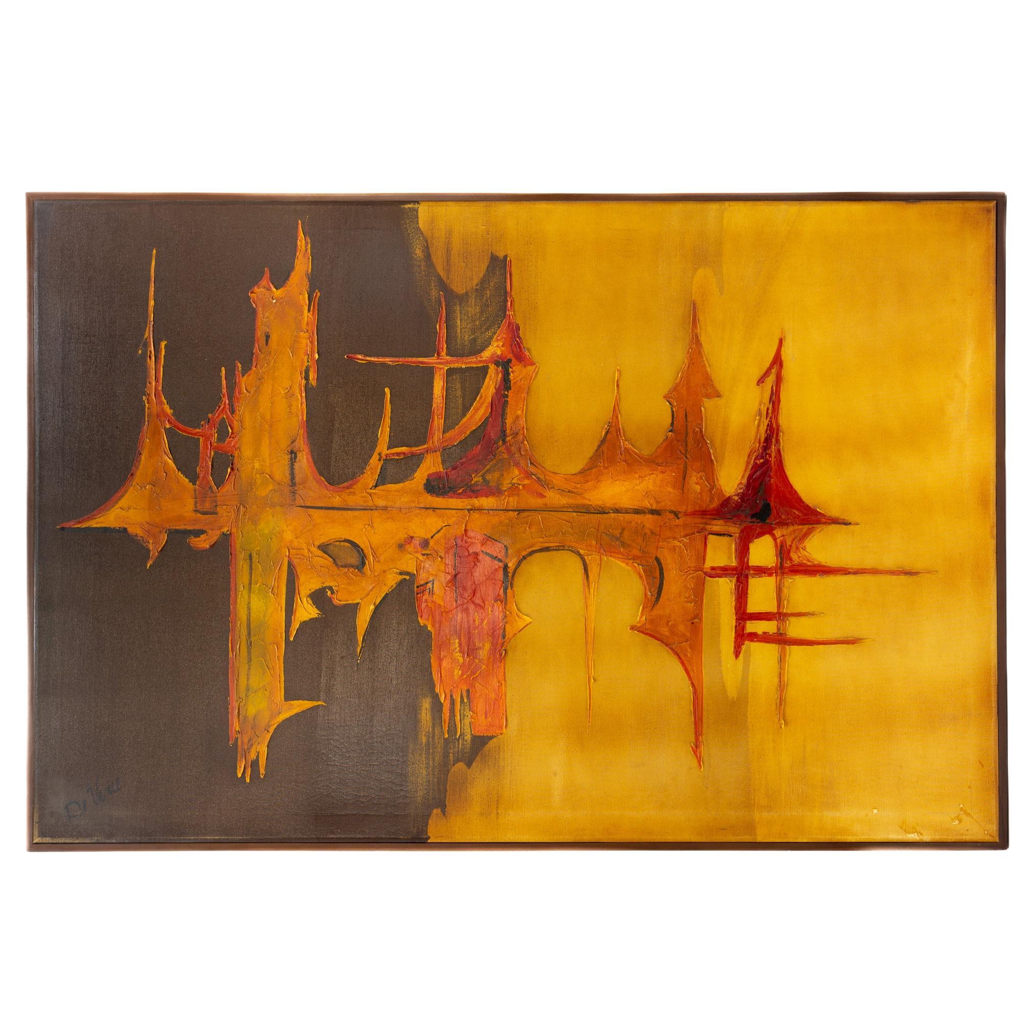 Semi-Abstract Mid-Century Modern Painting by Ray Trail at 1stDibs