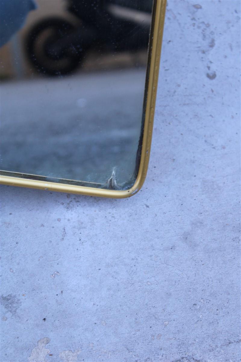 Mid-Century Modern Original Mid-Century Asymmetrical Mirror in Italian Shaped Brass, 1950s For Sale