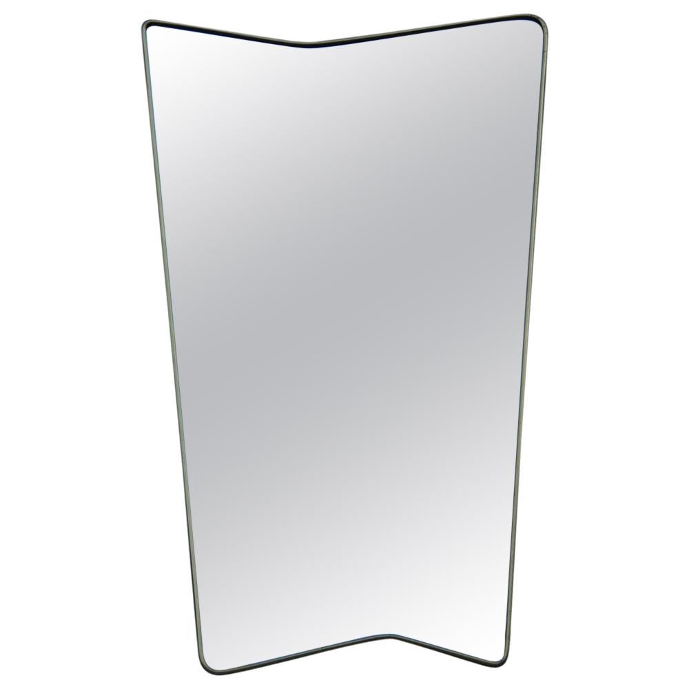 Miroir asymétrique original du milieu du siècle dernier en laiton de forme italienne, années 1950 en vente