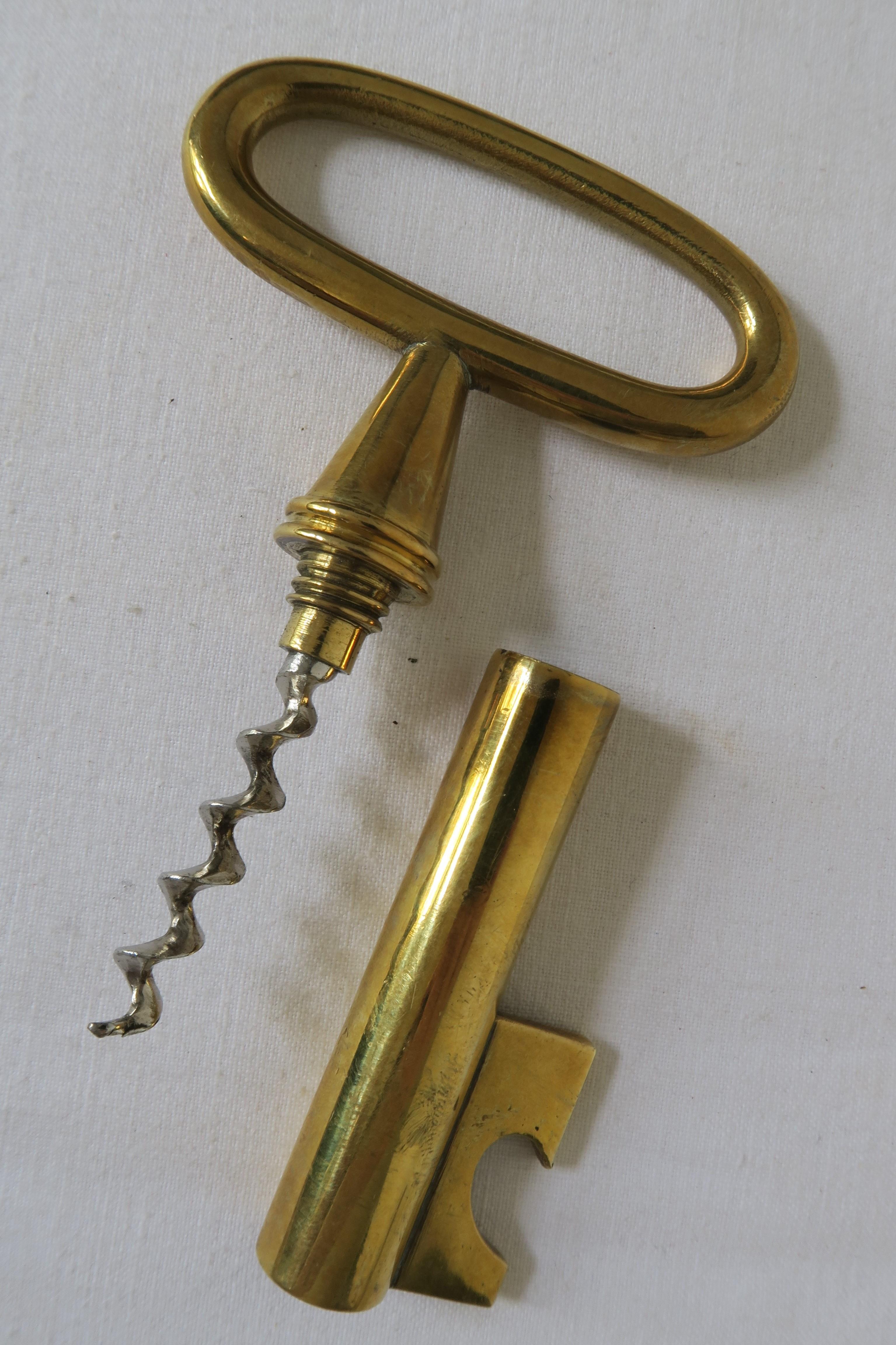 Fait main Tire-bouchon original Auböck du milieu du siècle en forme de clé en vente