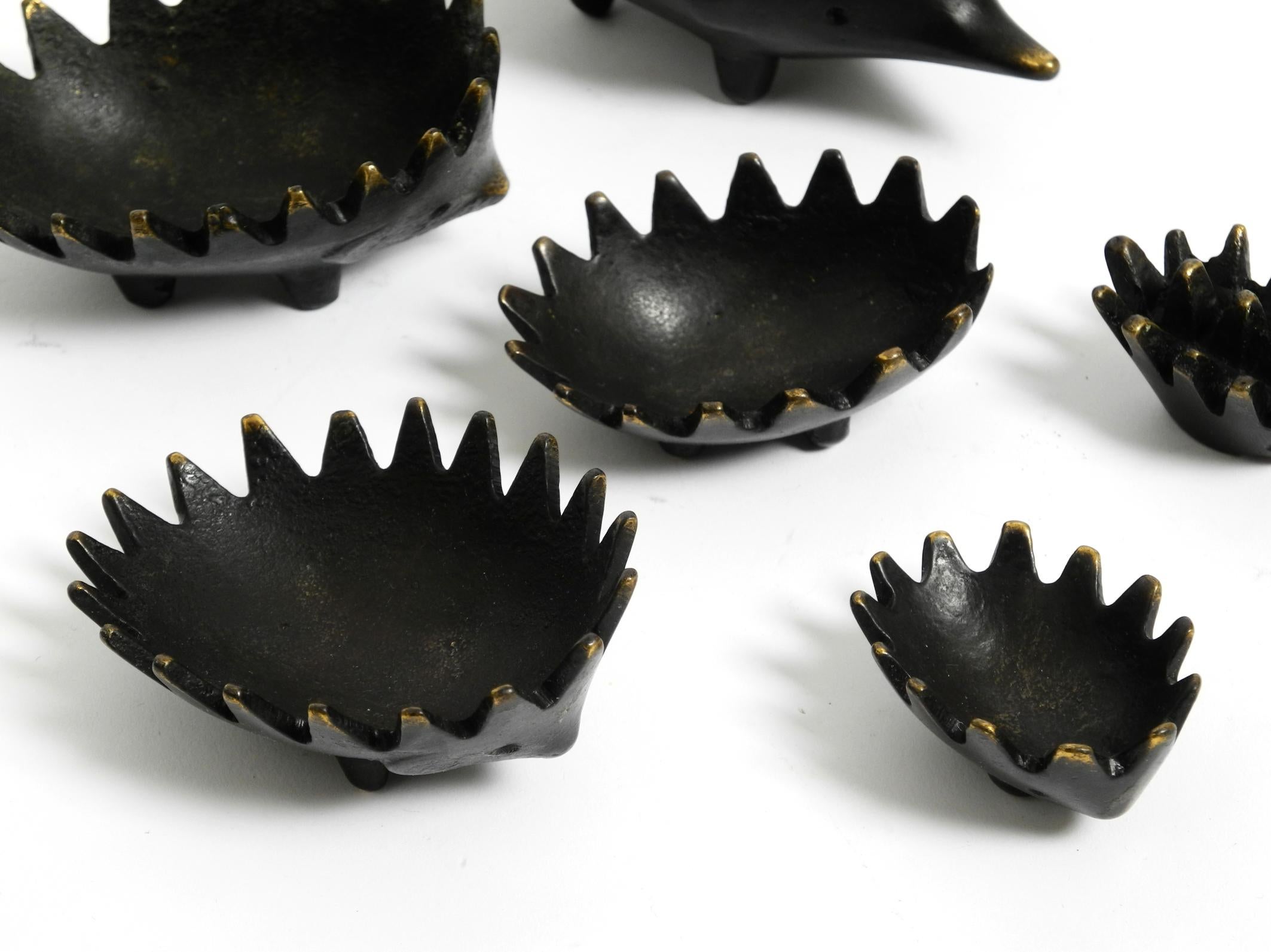 Original Mid Century brass hedgehog ashtray by Walter Bosse for Herta Baller For Sale 4