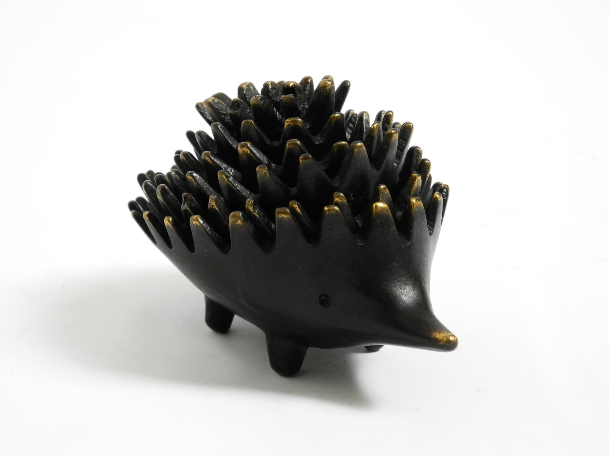 Original Mid Century brass hedgehog ashtray by Walter Bosse for Herta Baller For Sale 6