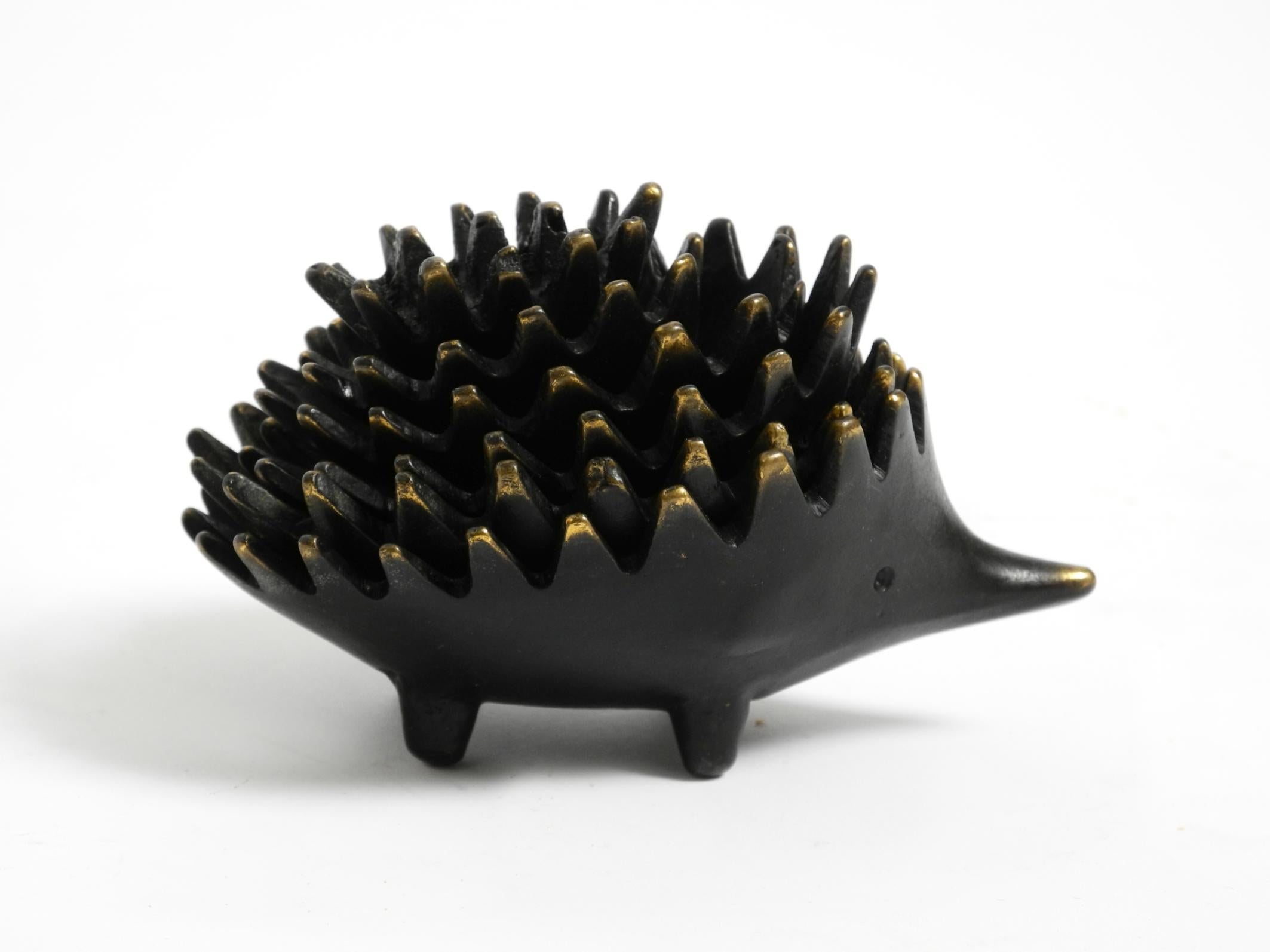 Original Mid Century brass hedgehog ashtray by Walter Bosse for Herta Baller For Sale 8