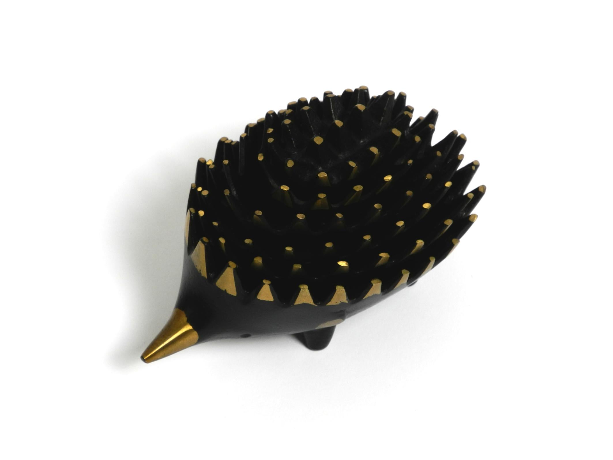 Original Mid Century brass hedgehog ashtray by Walter Bosse for Herta Baller 10