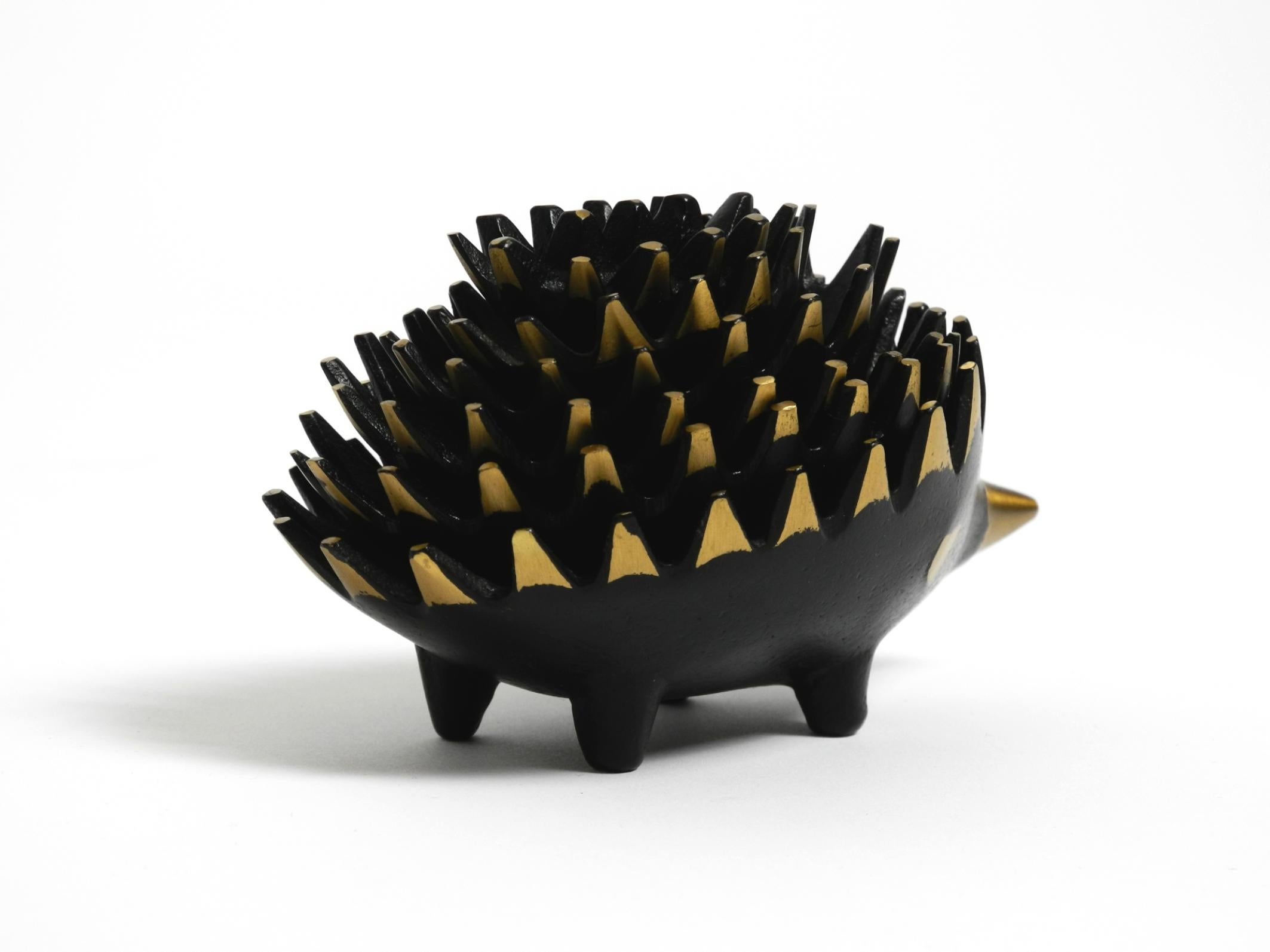 Mid-Century Modern Original Mid Century brass hedgehog ashtray by Walter Bosse for Herta Baller