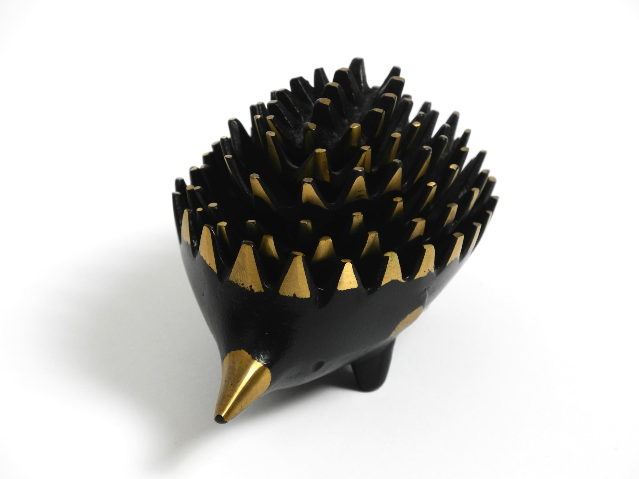 Mid-20th Century Original Mid Century brass hedgehog ashtray by Walter Bosse for Herta Baller