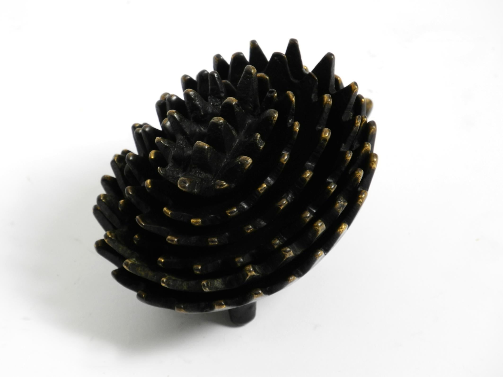 Mid-20th Century Original Mid Century brass hedgehog ashtray by Walter Bosse for Herta Baller For Sale