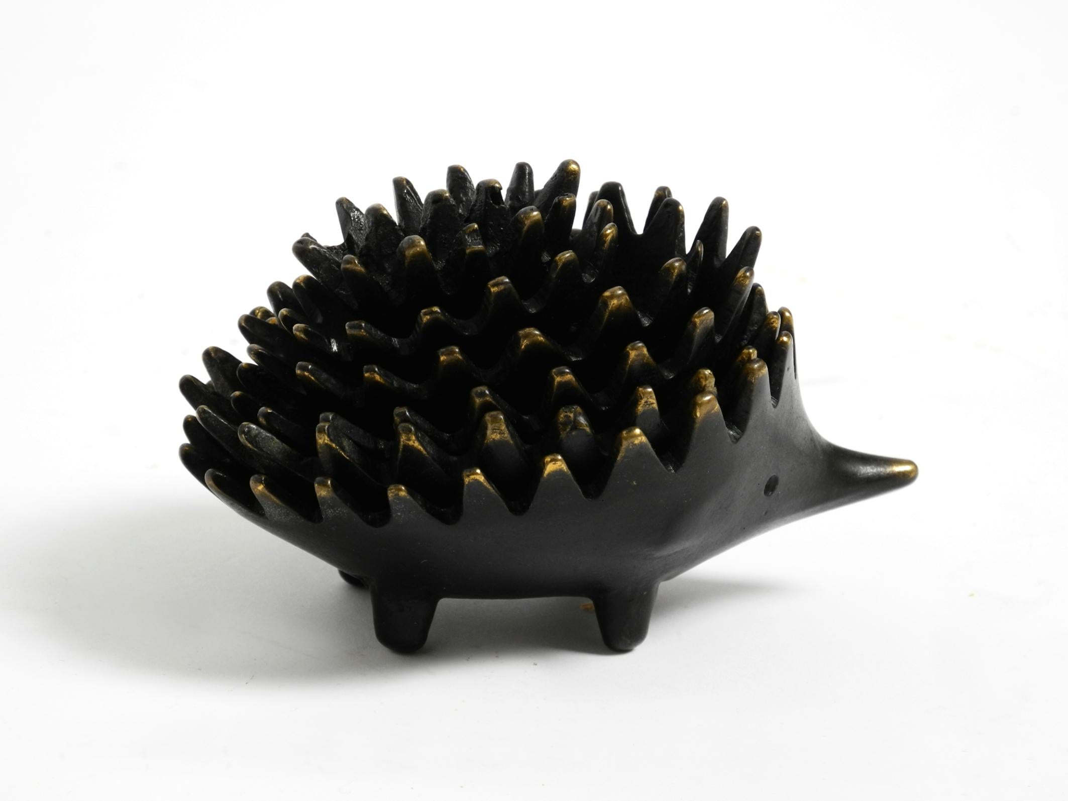 Brass Original Mid Century brass hedgehog ashtray by Walter Bosse for Herta Baller For Sale