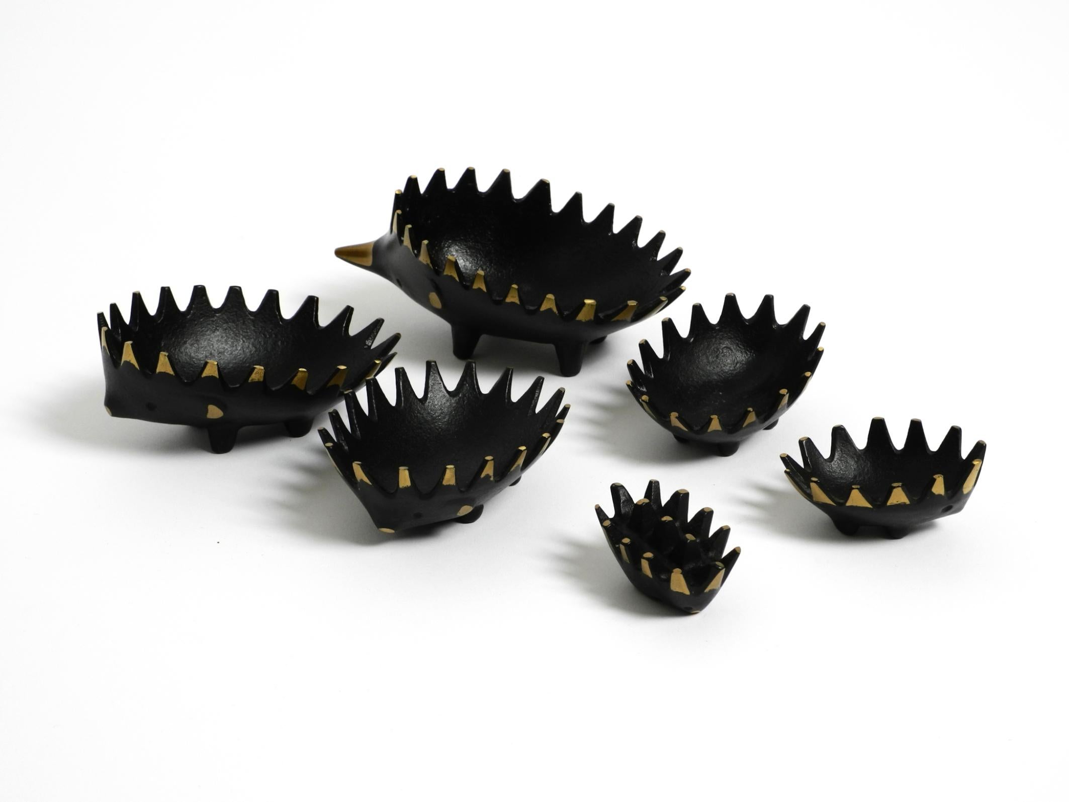 Original Mid Century brass hedgehog ashtray by Walter Bosse for Herta Baller 1