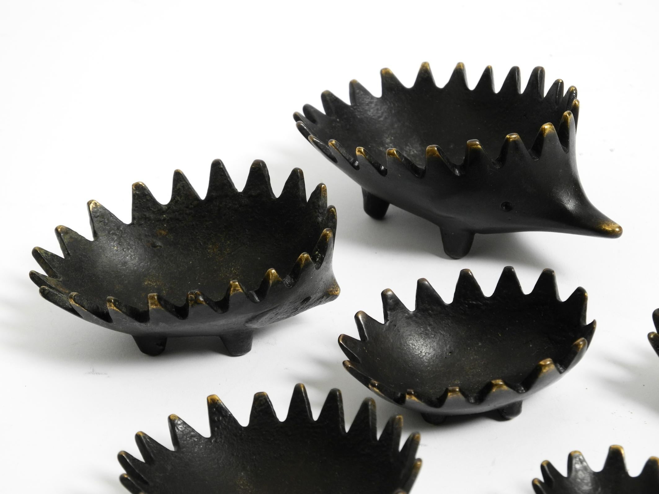 Original Mid Century brass hedgehog ashtray by Walter Bosse for Herta Baller For Sale 3