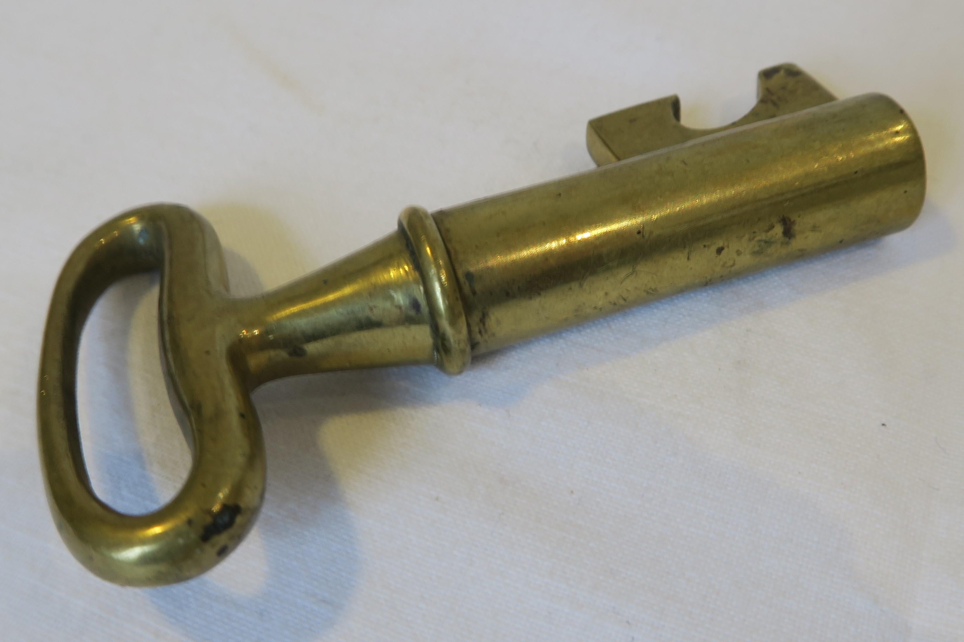 Mid-Century Modern Original Midcentury Carl Auböck Brass Bottle Opener in the Shape of a Key For Sale