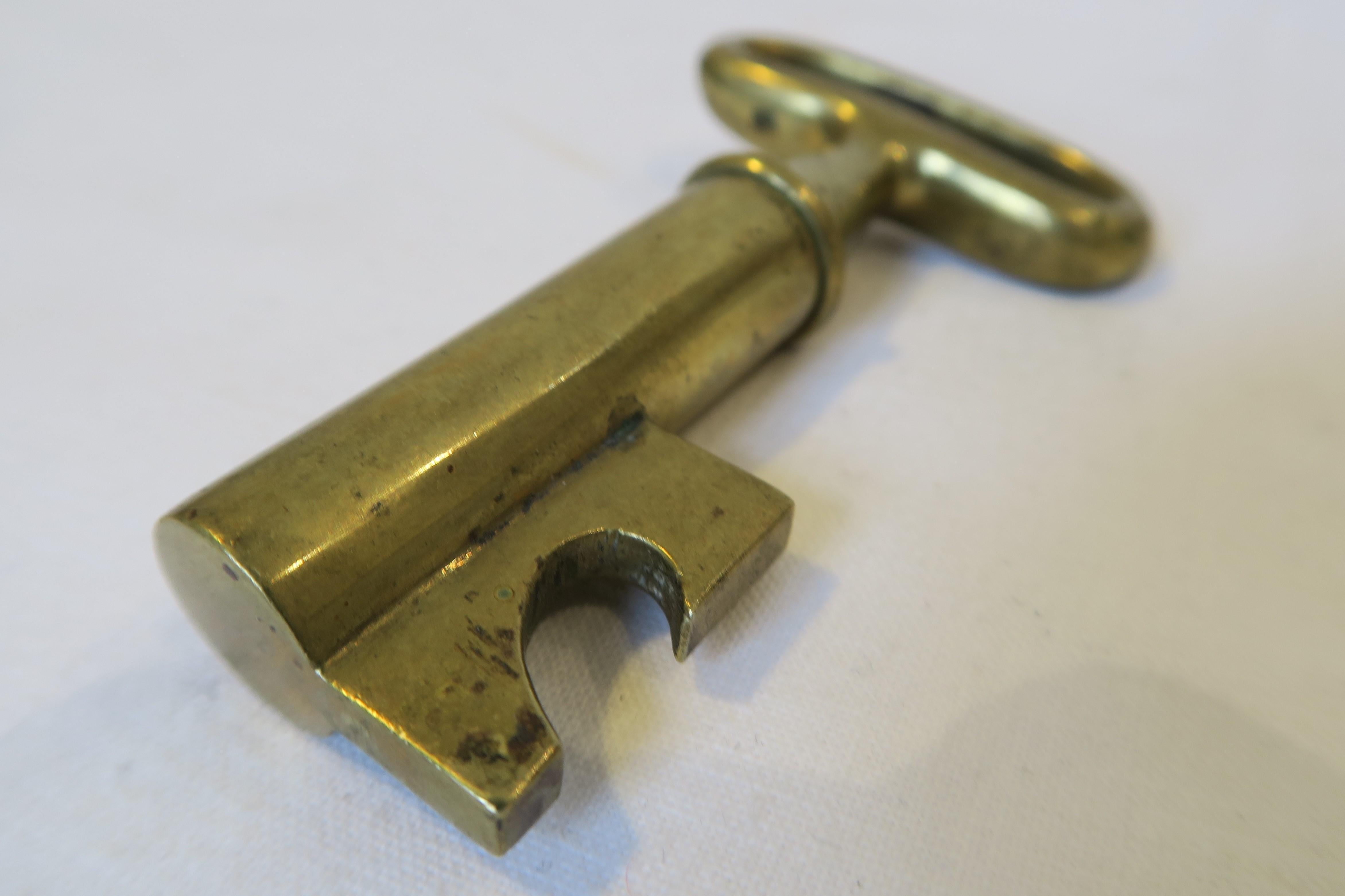 Austrian Original Midcentury Carl Auböck Brass Bottle Opener in the Shape of a Key For Sale