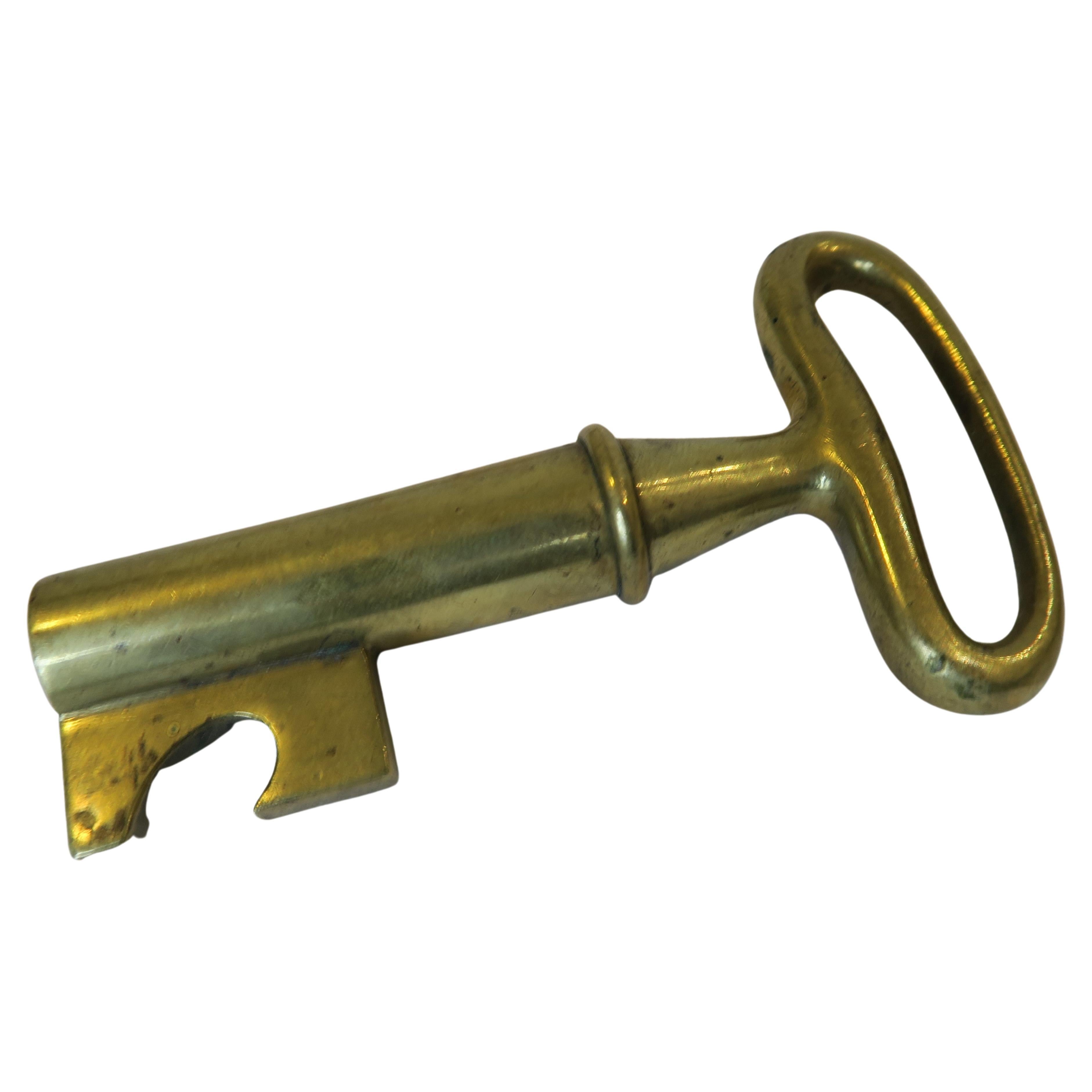 Original Midcentury Carl Auböck Brass Bottle Opener in the Shape of a Key For Sale